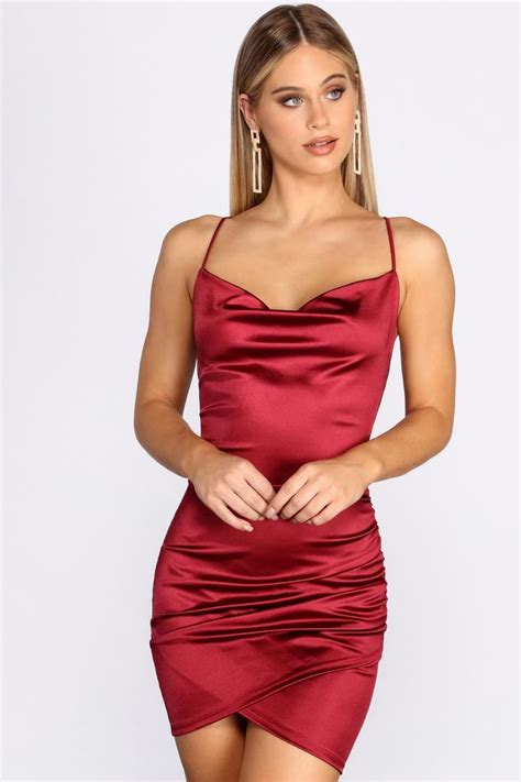 red satin mini dress dior